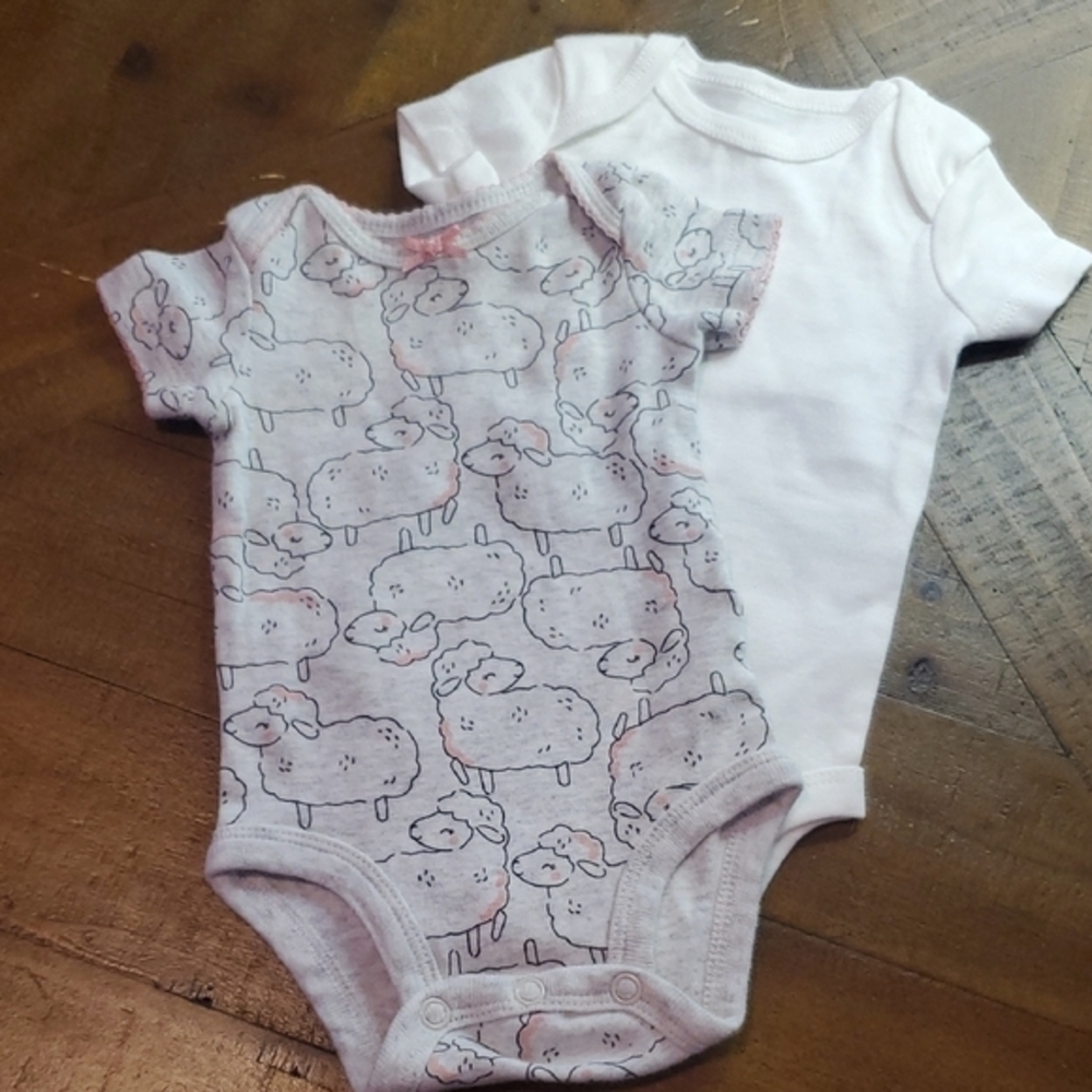 Child of Mine Gray and White Sheep Bodysuit Duo